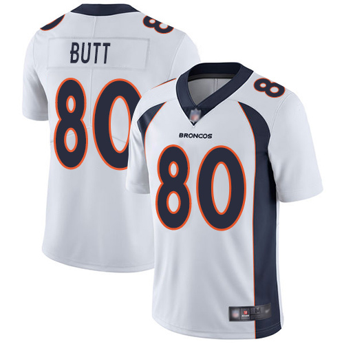 Men Denver Broncos 80 Jake Butt White Vapor Untouchable Limited Player Football NFL Jersey